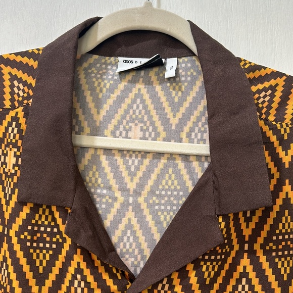 ASOS DESIGN BOTTOM UP CAMP SHIRT MEN RELAXED FIT Sz 3XL - Picture 6 of 10